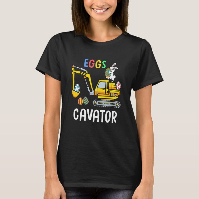 Eggs Cavator Happy Easter Bunny Cute Boys Girls Ki T Shirt (Framsida)