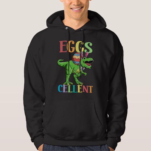 Eggs Cellent Easter Rex Dinosaur Bunny Kids Dino B Hoodie (Framsida)
