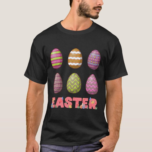 Eggs Glad påsk Day T-Shirt (Framsida)