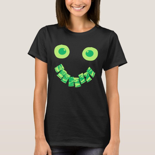 Eggs Ham & Bacon Green Face Brunch St Patricks Day T Shirt (Framsida)