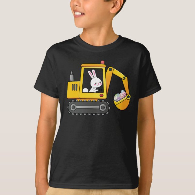 Eggscavator Construction Fordon Påskägg Kids T Shirt (Framsida)