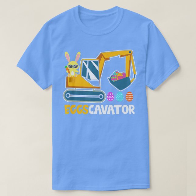 EGGSCAVATOR Eggs Cavator Kids Småbarn Cute Påsk T Shirt (Design framsida)