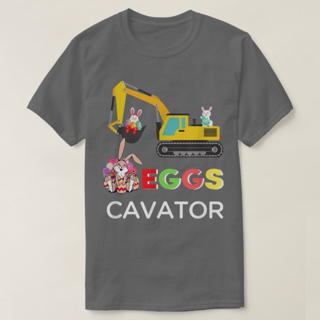 EGGSCAVATOR Eggs Cavator Kids Småbarn Cute Påsk T Shirt (Design framsida)