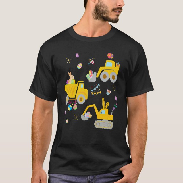 EggsCavator Excavator Hunting Egg Easter Construct T Shirt (Framsida)