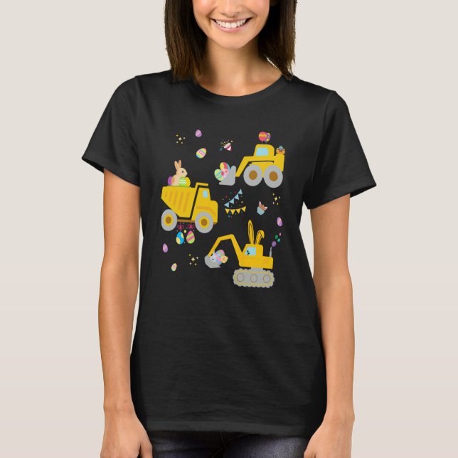 EggsCavator Excavator Hunting Egg Easter Construct T Shirt (Framsida)