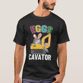 Eggscavator Funny Excavator Egg Hunt Kids Lycklig  T Shirt