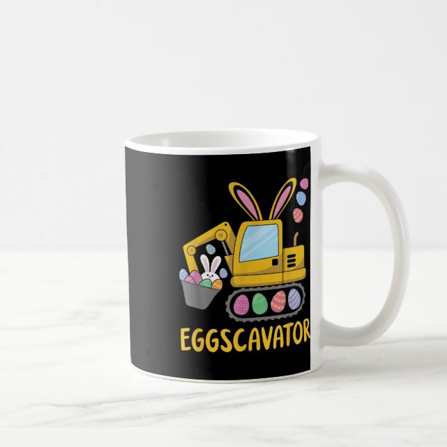 Eggscavator Glad påsk Excavator Hunting Egg Boy Kaffemugg (Höger)