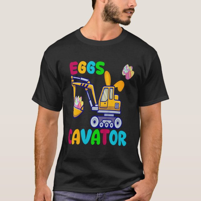 EggsCavator Happy Easter Funny Excavator Hunting E T Shirt (Framsida)