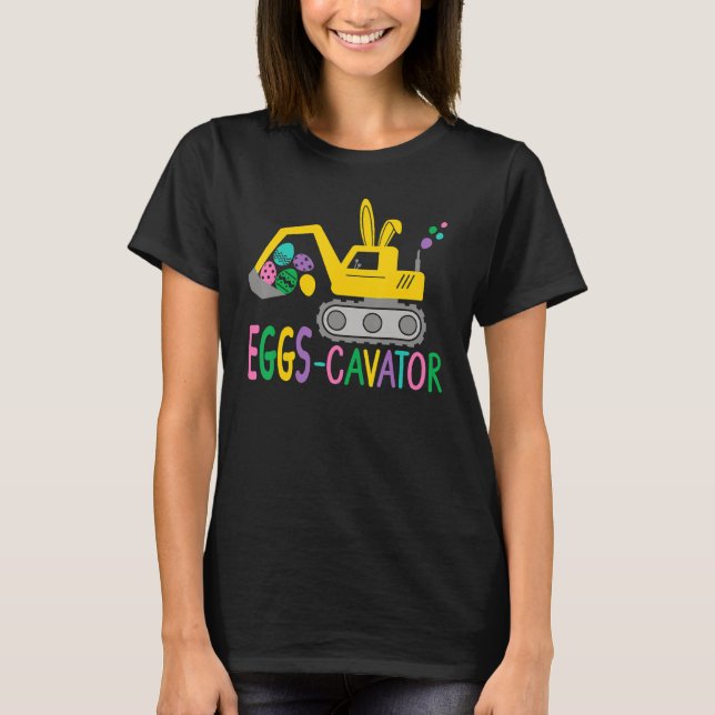 Eggscavator Påsk Kids Småbarn Cute Påskägg H T Shirt (Framsida)