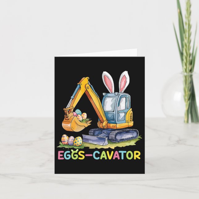 Eggscavator Påskägg Hunt Construction Lastbilar Bo Kort (Framsida)