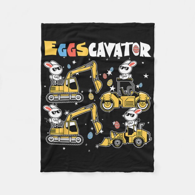 Eggscavator Påskägg Hunt Construction Lastbilar to Fleecefilt (Framsidan)
