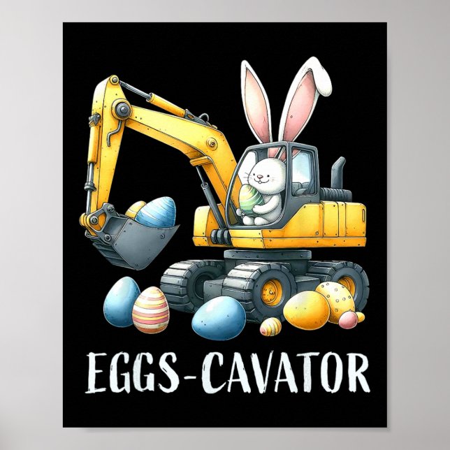 Eggscavator Påskägg Hunt Construction Lastbilar to Poster (Framsidan)