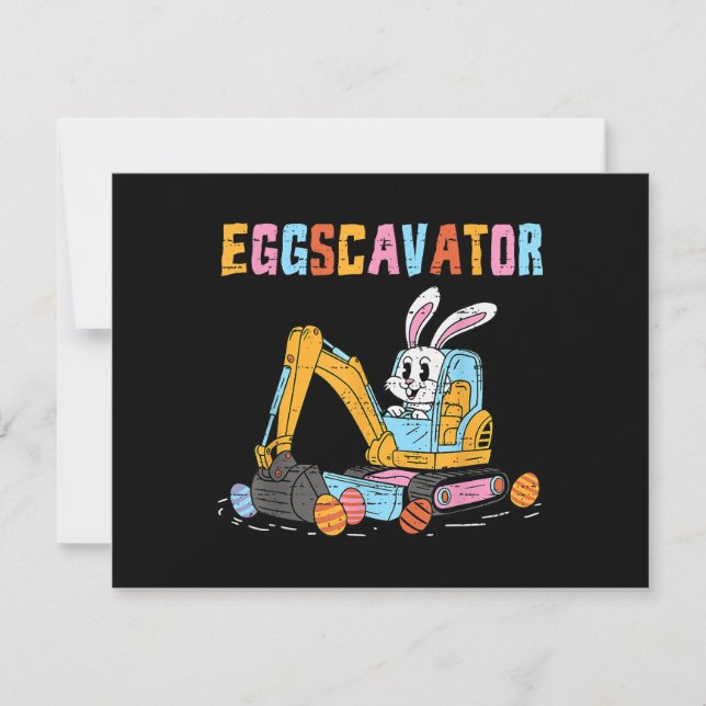 Eggscavator Påskägg Hunt Construction Lastbilar to Spara Datumet (Framsida)