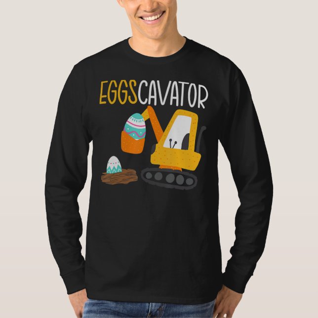 Eggscavator Påskägg Hunting Excavator Construct T Shirt (Framsida)