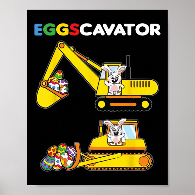 Eggscavator Påskhare Rabbit Egg Hunting Heavy Poster (Framsidan)