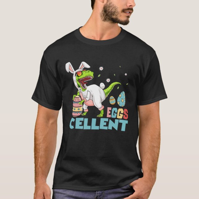 Eggscellent Rex Dinosaur Påskhare Egg Boys Kid T Shirt (Framsida)