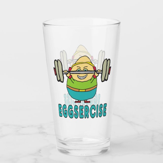 Eggsercise Egg Pun Exercise Glaskopp (Framsida)