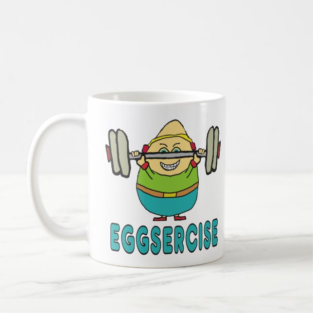 Eggsercise Egg Pun Exercise Kaffemugg (Vänster)