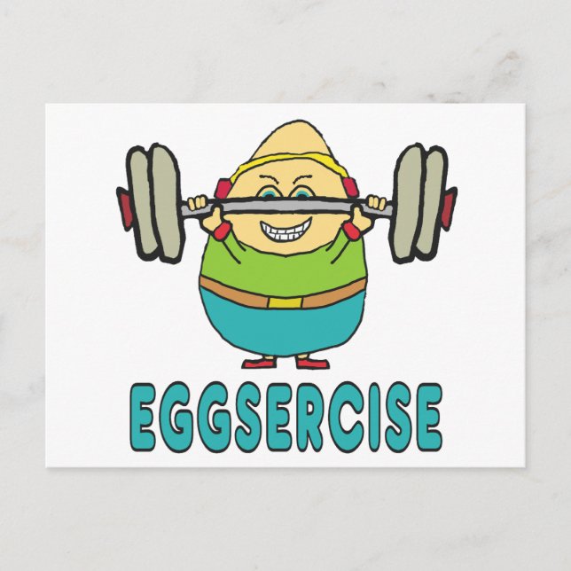 Eggsercise Egg Pun Exercise Vykort (Framsida)