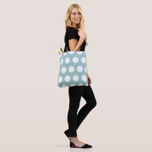 Eggshell Blue White Polka dots Tygkasse