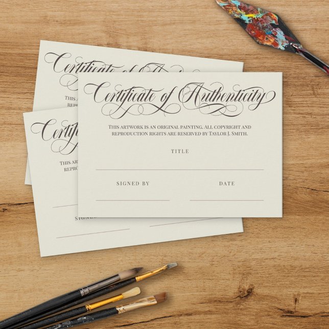Eggshell Brown Swirls Authenticity-certifikat (Skapare uppladdad)