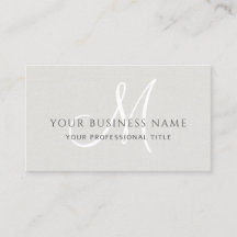 Eggshell Linen Simple Minimal Monogram