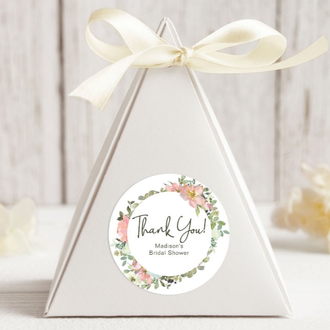 Eggshell och  Blommigten Bröllop Runt Klistermärke (Skapare uppladdad)