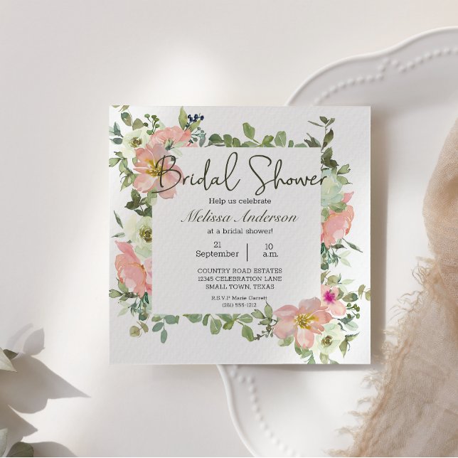 Eggshell och  Blommigten Inbjudningskort för möhip (Skapare uppladdad)