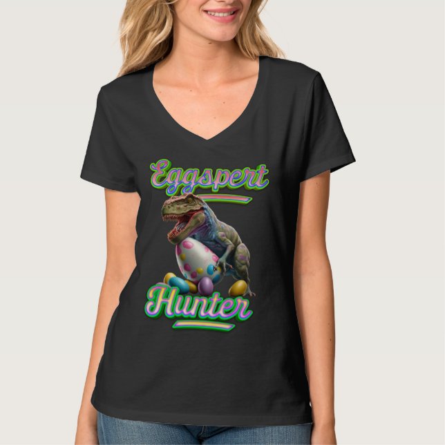 Eggspert Easter Eggs Hunter Easter Dinosaur Egg  5 T Shirt (Framsida)