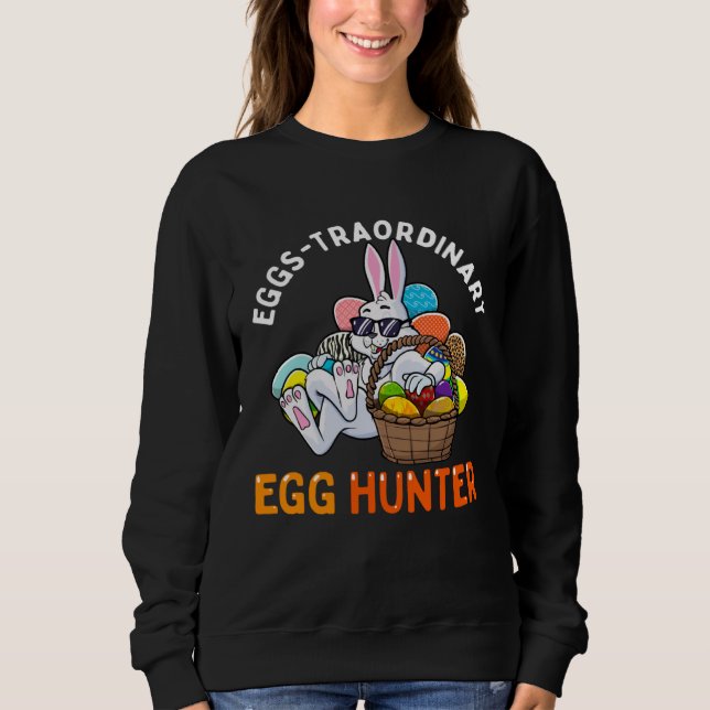 Eggspert Egg Hunter Easter Boy Girl Bunny Eggs-Tra T Shirt (Framsida)