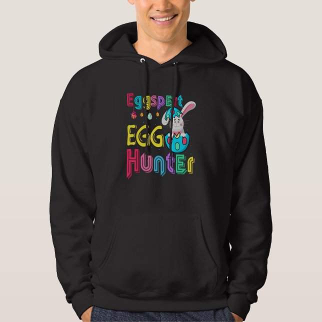 Eggspert Egg Hunter Glad påsk Day Hoodie (Framsida)