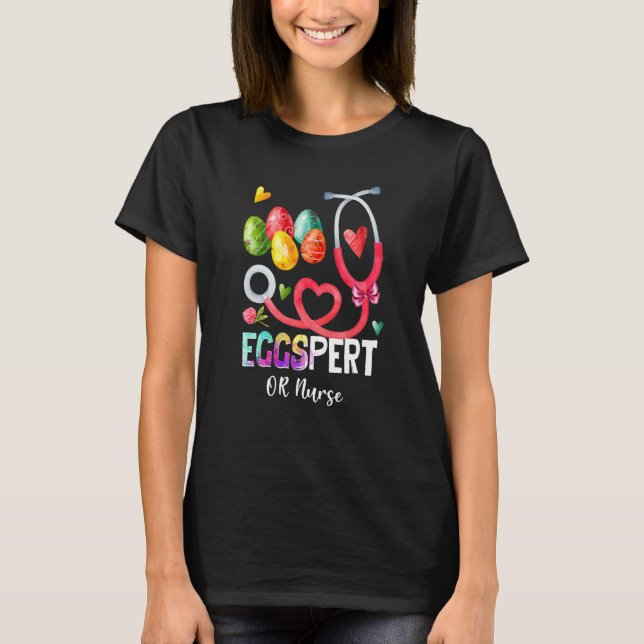 Eggspert eller Nurse Bunny Stethoscope Påsk Day T Shirt (Framsida)