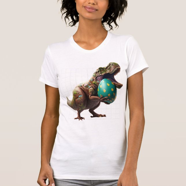 Eggspert Påskägg Hunt Dinosaur-Påskhare T Shirt (Framsida)