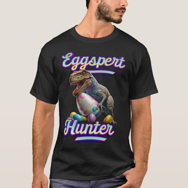 Eggspert Påskägg Hunter Påsk Dinosaur Egg T Shirt (Framsida)