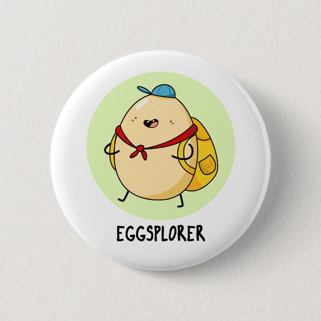 Eggsplorer Funny Egg Explorer Pun Knapp (Framsida)