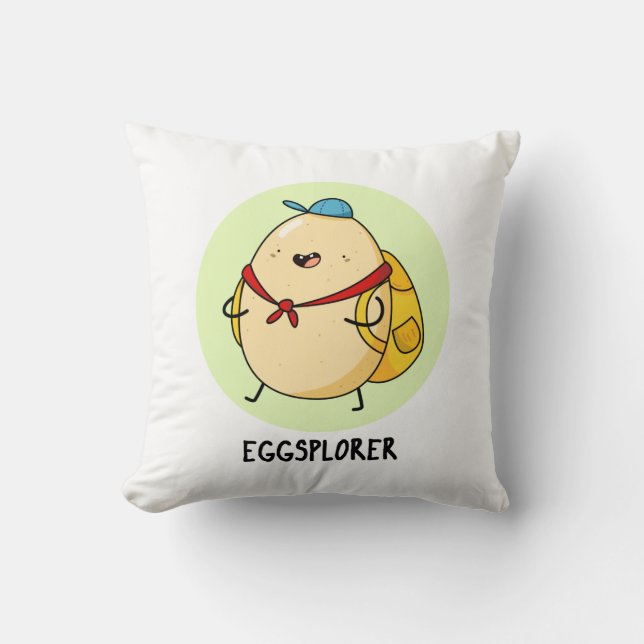 Eggsplorer Funny Egg Explorer Pun Kudde (Framsida)