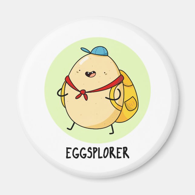 Eggsplorer Funny Egg Explorer Pun Magnet (Framsidan)