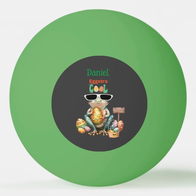 Eggstra Coola Frog med solglasögon Påsk Leap Year Pingisboll (Framsidan)