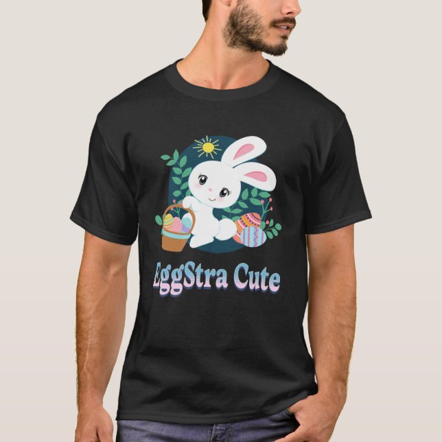 EggStra Cute Easter Pun Saying Easter Bunny Eggs G T Shirt (Framsida)