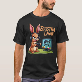 Eggstra Laggy - Lustigt Arg Gaming Bunny Påsk T Shirt