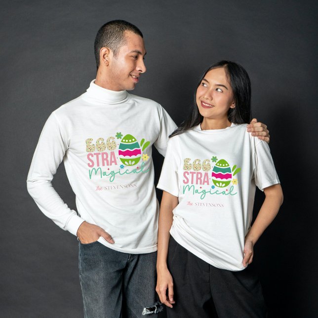 Eggstra Magic Påsk, fet typografi, familj T Shirt (Skapare uppladdad)