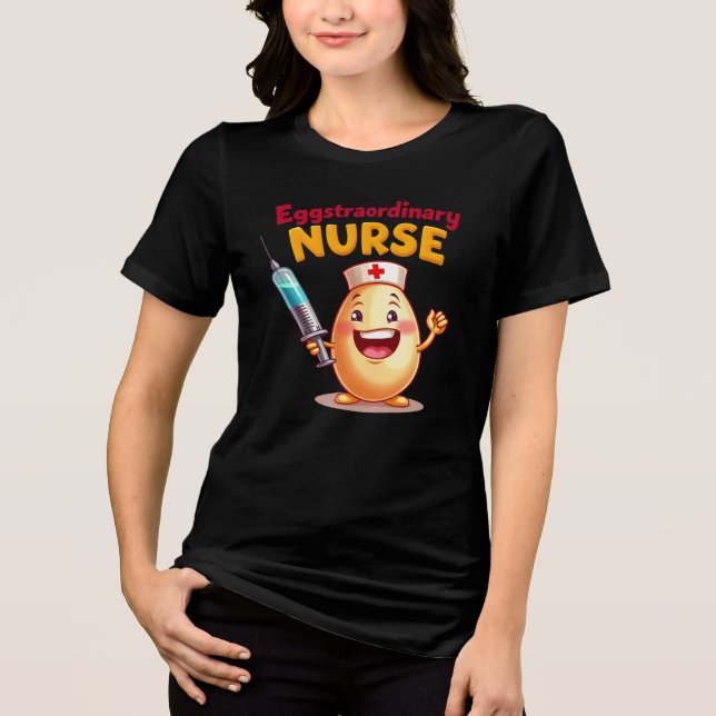 Eggstraordinär Nurse - Funny Påsk Nurse T Shirt (Framsida)