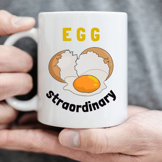 Eggstraordinärt roligt mug - Tvätt- och punktdesig Kaffemugg (Start Your Day the Eggstraordinary Way!)