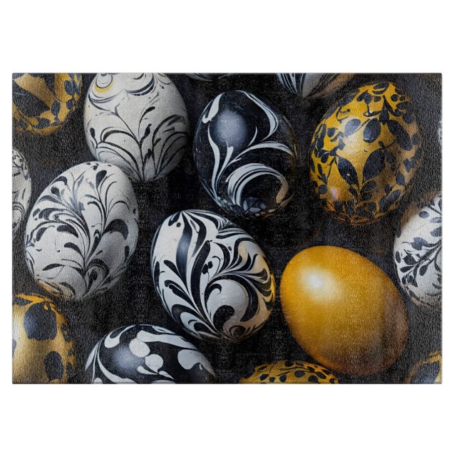 "Eggstraordinary Swirls" Glass Cutting Board (Framsidan)