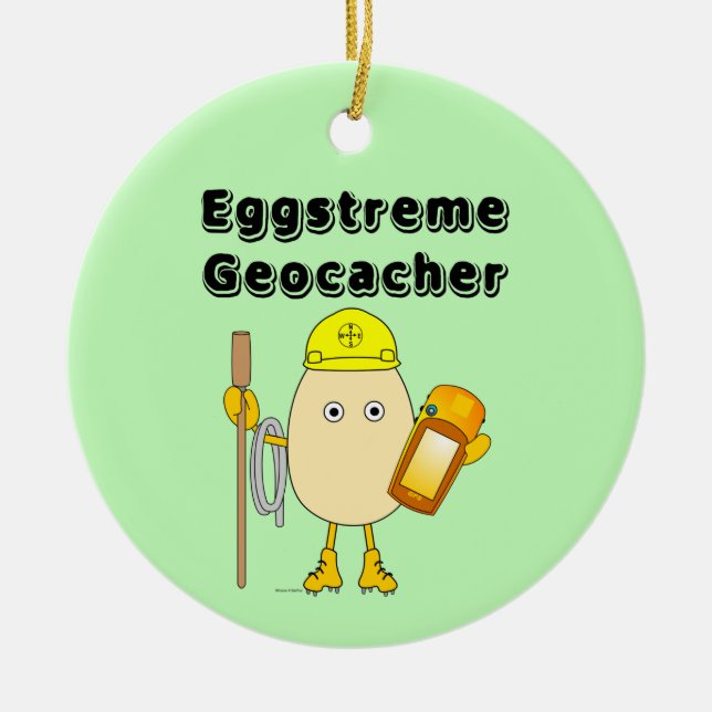 Eggstreme Geocaching Ceramic Ornament (Framsidan)