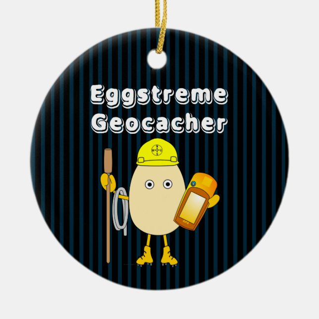 Eggstreme Geocaching Julgransprydnad Keramik (Framsidan)