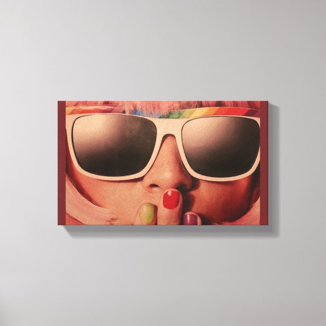 Eghty retro mode flicka canvastryck (Framsida)