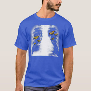 Egirl Skeleton Xray Butterfly Harajuku y2k Mörk Ed T Shirt