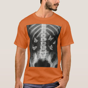 Egirl Skeleton Xray Butterfly Harajuku y2k Mörk Ed T Shirt