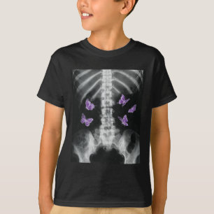 Egirl Xray Skeleton Rosa Butterfly Harajuku Y2k Da T Shirt